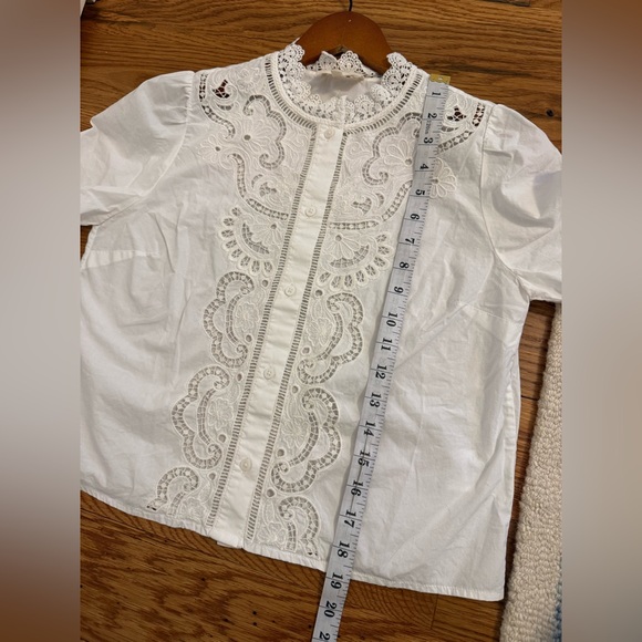 Sezane Eponine Ecru Eyelet Lace Shirt Size 34 FR / 2 US - Picture 16 of 16